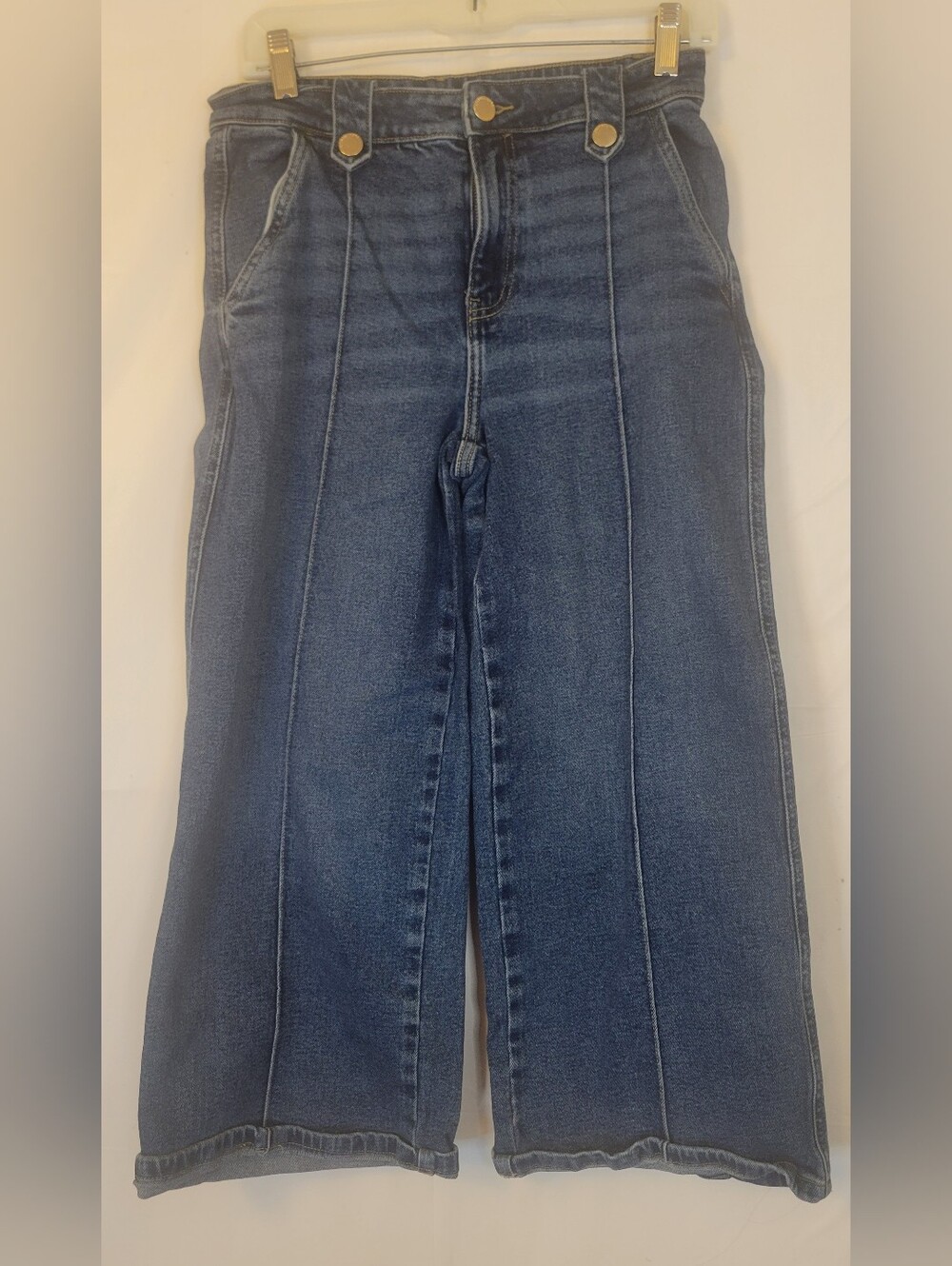 Michael Kors Indigo Seamed Wide-Leg Jeans
